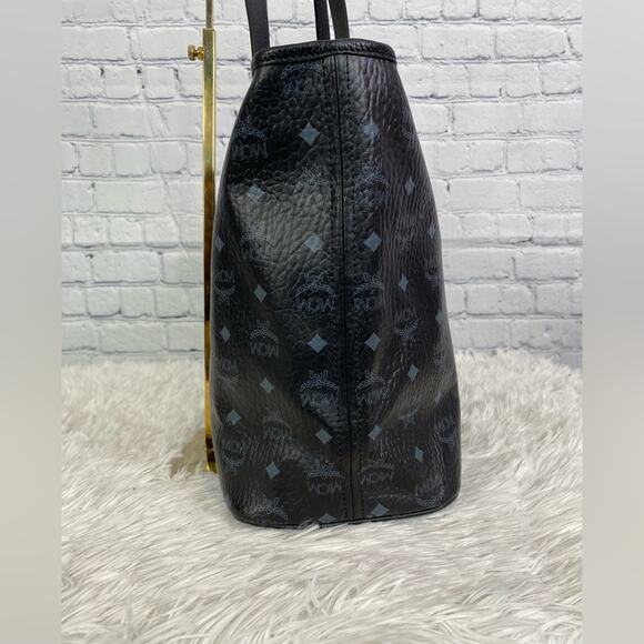 #MCM Visetos Anya Top Zip Shopper Tote Black - Picture 3 of 11